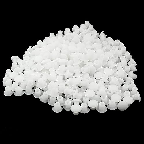 Image of BokWin 500 Pcs White Hole Plugs 5mm /3 /16 Inch Plastic Hole Covers Small Hole Plug for Kitchen Cabinet Desk Shelves