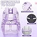 Fimibuke Clear Backpack for Girls - 3 PCS Heavy Duty Kids Boys Clear Bags Schoolbag Large Transparent PVC Bookbag with Lunch Box Pencil Case Set for Travel School Concert Stadium Events Backpacks