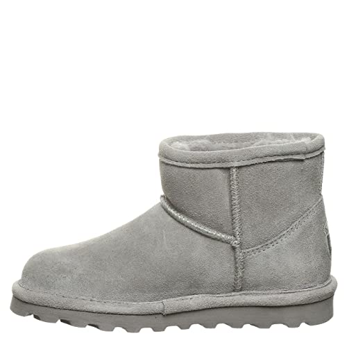 Bearpaw Alyssa Youth Gray Fog Size 5 | Youth 'S Ankle Boot | Youth 'S Slip On Boot | Comfortable Winter Boot #TOP17