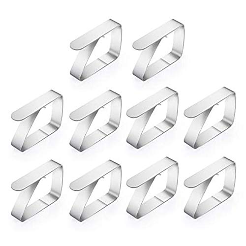 Preisvergleich Produktbild Ulikey 10er Edelstahl Tischdeckenklammer, Cuisine Tischtuchhalter, Tischtuchklammern Tischdecke Clips (1.5mm) Edelstahl(Größe: 6,5 x 1,5 x 5 cm)