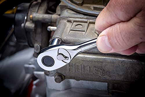 Sata 1/4-Inch Drive 72-Tooth Quick-Release Ratchet With A Teardrop Head, Polished Chrome Finish - St11971U #TOP5