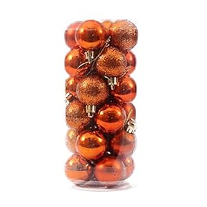 Kerstboombal ornament 4 cm verbrijpendichte hangende kerstballen decoratieve rugkels 24 -stcs oranje kerstballen, kerstboombal ornamenten, verbrijzelde kerstballen, decoratieve kerstmis