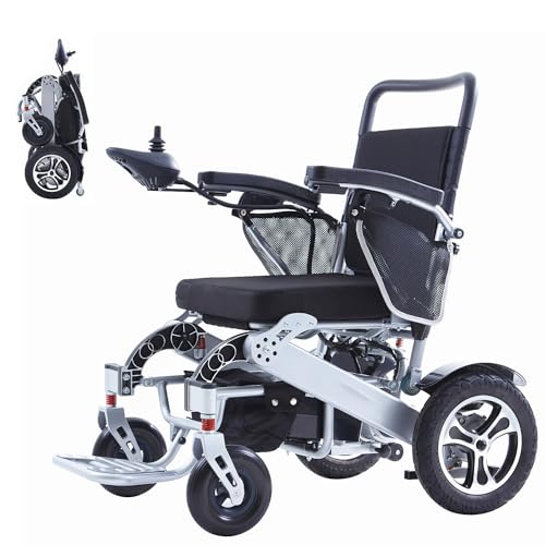 Silla de ruedas eléctrica plegable con baterías de litio, modo automático/manual para un fácil viaje, ideal para adultos y personas mayores