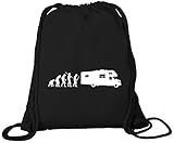 ShirtStreet Camping Wohnwagen Wohnmobil Premium Bio Baumwoll Turnbeutel Rucksack Stanley Stella EVOLUTION CAMPER, Größe: onesize,Black