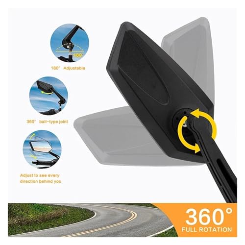 Espejo retrovisor de manillar plegable negro para CRF1000L 5