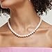 The Pearl Source 14K Gold Real Pearl Necklace for Women with AAA+ Quality Round White Freshwater Genuine Cultured Pearls (White Gold, 8.0-8.5mm)