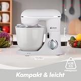 Kitchen in the box Küchenmaschine, 4,5 L & 5 L Knetmaschine, 10+P Geschwindigkeits Teigmaschine mit Knethaken, Rührhaken und Schneebesen, 1300 W, Weiß - 6