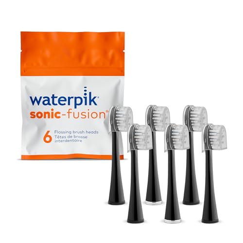 Waterpik compact-size replacement brush heads with covers (6 count) for sonic-fusion