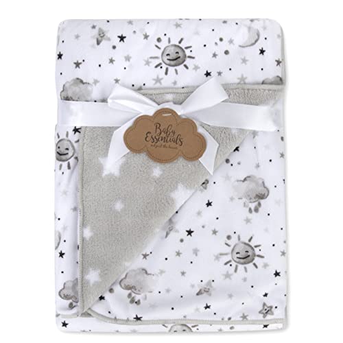 Image of Sherpa Fleece Baby Blankets for Boys and Girls – Colorful, Reversible Baby Blankets for Newborns, Infants, Toddlers, and Nursery (Sunny & Starry Skies)