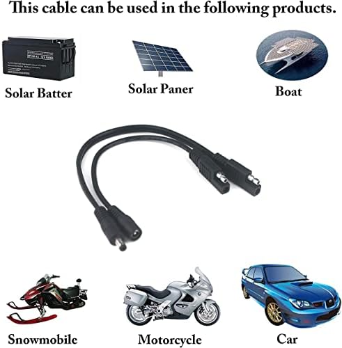 Taikuwu 18AWG DC to SAE Connectors Cable SAE Plug to DC 5.5mm x 2.1mm Female+Male Adapters Cables for RV Solar Panel Solar Battery Panels Connect Cables