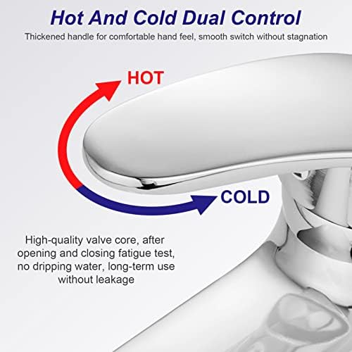 AllRight Basin Taps Bathroom Mixer Faucet Hot and Cold Mixer Tap Chrome Plated Solid Brass Lavatory Bathroom Vanity Sink Faucet for Bathroom Kitchen Cloakroom