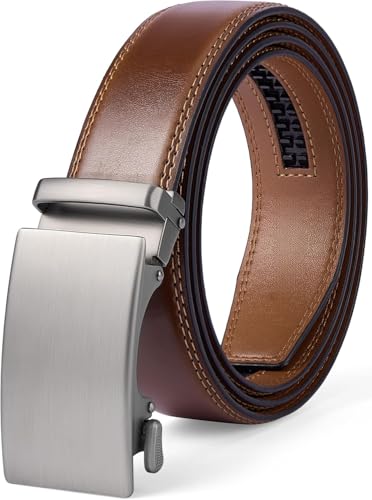 Ratchet Belts for Men - Genuine Leather 1 3/8'' Adjustable Dress Jeans (28