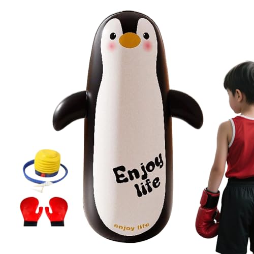 Ballon de boxe gonflable pour enfants de 119 cm avec gants et pompe inclus