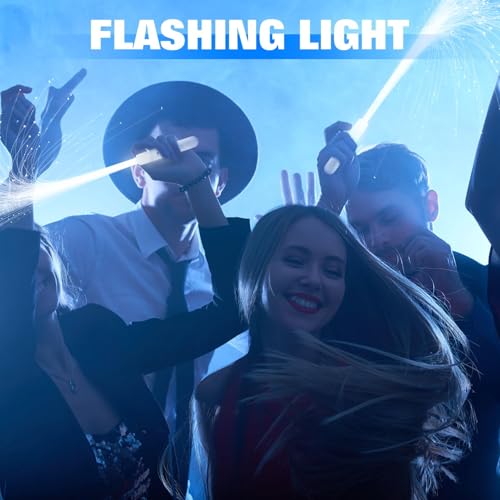 36 Pack White Fiber Optic Wands 20.3 inch Long Sparklers Fireworks Wedding Send Off Glow Sticks with 3 Light Modes LED Wedding Dance Floor Props Light up Wands for Birthday Party Wedding Exit Items