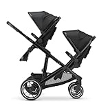 Deryan Evy V2 cochecito para 2 niños - para recién nacidos, niños pequeños y niños en edad preescolar - carrito de bebé hasta 44kg - carrito de bebé - cochecito de viaje 2 en 1 set (Negro+Cochecito)
