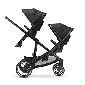 Deryan EVY V2 kinderwagen voor 2 kinderen – voor pasgeborenen, kleuters & kinderen in de voorschoolse leeftijd – baby buggy tot 50kg – babywagen – reiskinderwagen 2-in-1 complete set – Zwart
