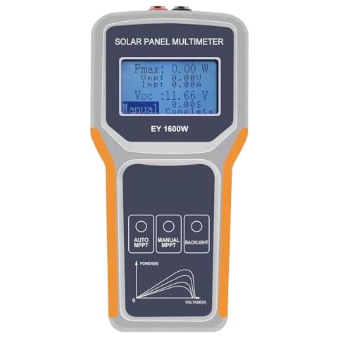 KAOLALI Solar Panel Tester Upgraded EY1600W Photovoltaic Multimeter with Ultra Clear LCD Display, Smart MPPT Tools for Testing Solar PV Module Data and Troubleshooting Cover