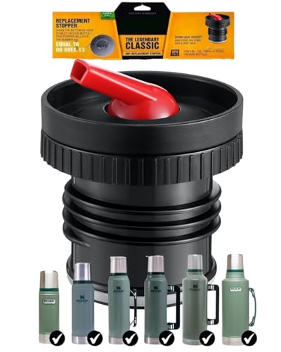 Tapón Pico Cebador De Repuesto Para Termo Stanley, Polipropileno Duradero, Rosca Segura, Diseño Ergonómico Negro Con Pico Rojo. Compatible Con 473ml, 750ml, 1l, 1.4l, 1.9l. Ideal Para Mate.