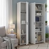  Dmora Armadio Multiuso Grande Cohagen 100x190h cm Bianco Modulabile 9 Ripiani, 3 Ante