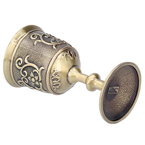 Zerodis Taça de vinho vintage bronze em relevo taça de vinho de bronze real europeu cálice uísque be