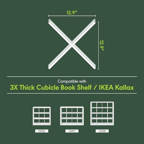 Image of Furinno Cubicle X-Shelf Cube Insert, Tool-Free Cube Organizer, Black Oak | 12.9W x 12.9H, 4-Shelf, Geometric Shelf Accessory, Fits into Furinno Triple Thick Cubes, Ikea Kallax, for Organization
