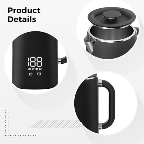 Tetera eléctrica 1.7 L acero inoxidable 1500W miniatura 2