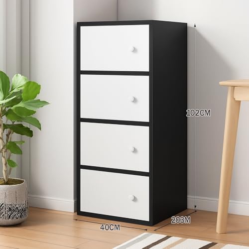 Image of EXVITO Premium Wooden Collapsible Wardrobe with 6 Doors & 6 Spacious Shelves | Modern Foldable Almirah for Clothes, Blankets & Storage - Sun Protection with Anti-Slip Handle (BBLK, 4 Door)