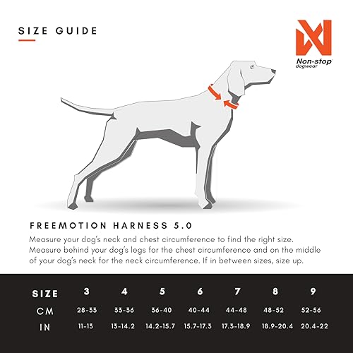 Non-Stop Dogwear Freemotion Harness 5.0 Dog Pulling Harness For Sports Like Running, Biking And Skiing With Dogs, Professional Adjustable Dog Harness, Orange/Black, Size 7 - 2