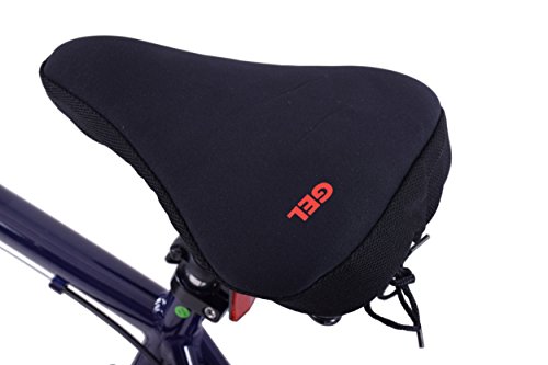 Ammaco Womens bike seat soft gel extreme comfort padded spin class saddle cushion cover black