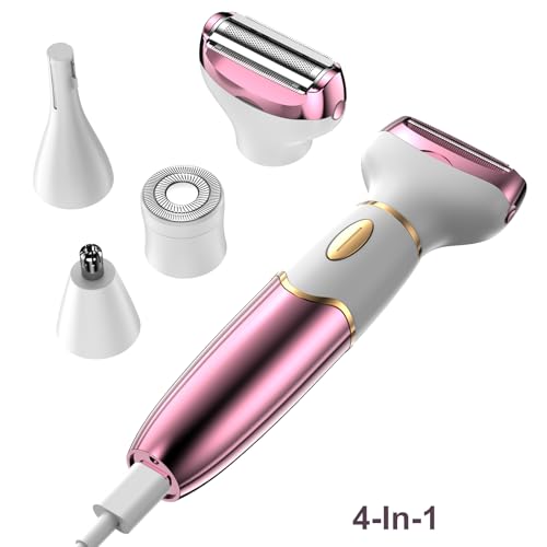 Koeutoze Rasierer Damen – 4-in-1 Intimrasierer für Frauen mit Digitalanzeige, IPX7 Wasserdicht – Damenrasierer Elektrisch für Gesicht, Beine, Achseln & Intimbereich, USB-Ladung & Schmerzfrei