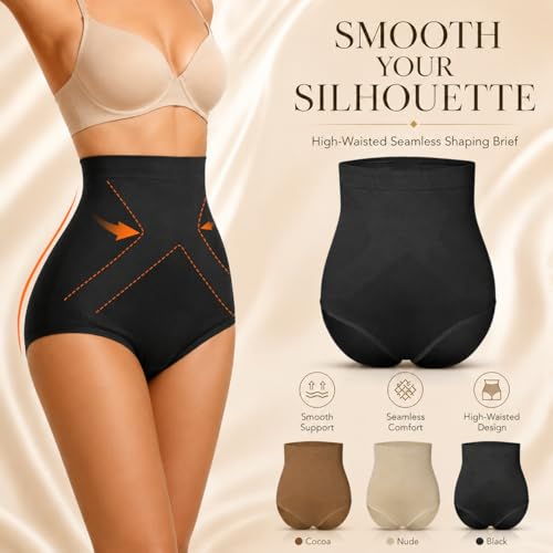Image of DREAM SLIM Women's High-Waist Seamless Body Shaper Briefs Tummy Control Panty Butt Lifter Shapewear Slim Waist Trainer