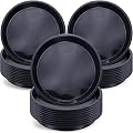 30 Pack Plastic Plant Saucer Round Drip Trays Black Flower Pot Saucers Thick Plant Dish Sturdy Water Tray Heavy Drainage Potted Container for Indoor Outdoor Garden