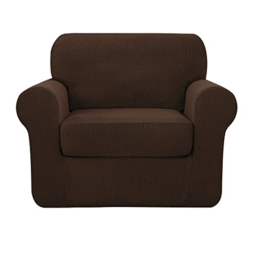 Symax Chair Slipcover With 1 Cusion Cover Bundles Sofa Slipcover With 3 Cusion Covers (Chocolate) #TOP2