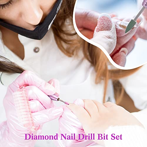 47 Pcs Nail Drill Bits Sets 3/32 Inch Electric Diamond Ceramic Acrylic Gel Nail Bit Kit Nail Supplies Carbide Cuticle Bit For Nail Drill Remover Bits For Home Salon Gel Nails Manicure Pedicure Tools #TOP5