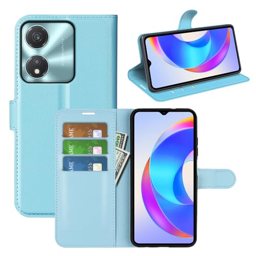 Fertuo Cover per Honor X5c Plus, Custodia Portafoglio Cover a Libro in Pelle Flip Case Sottile con Silicone Bumper, Fibbia Magnetica, Porta Carte e Kickstand, Blu