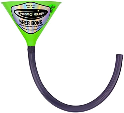 Head Rush GLOW IN THE DARK Beer Bong - Beer Funnel with Long Tube - Beer Accessories & Drinking Games for Adults Party - Drink Funnel with a Thick Flexible Hose - Beer Bong with Designs -ULTIMATE (2FT
