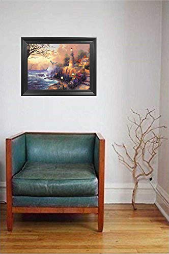 Cottages 3D Poster Wall Art Decor Framed Print | 12X16 Inches | Beautiful Landscape Natural Forrest & Water Scene Lenticular Posters & Pictures #TOP2