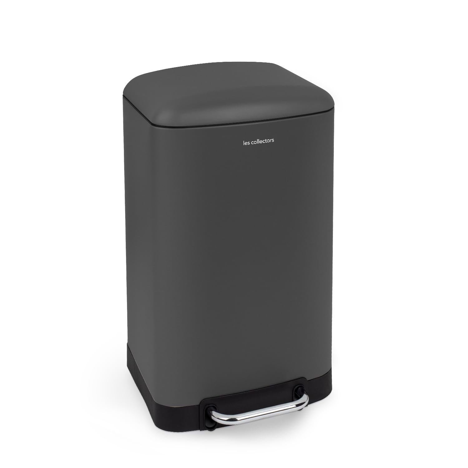 Les Collectors, Cubo de basura de cocina a pedal N°731, Acero inoxidable, Capacidad 30L, Compatible con bolsa 30L, Práctico, Cierre silencioso, Cubo interior extraíble, Acabado mate, Gris antarcita