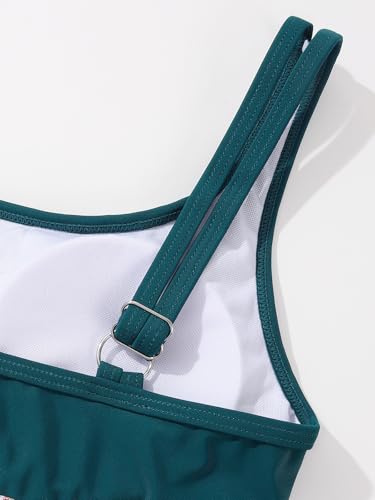 Teen Girls Swimsuit Two-Piece Bikini Set Adjustable Straps High Waist Bathing Suit Kids Athletic Swimwear with Chest Pad3