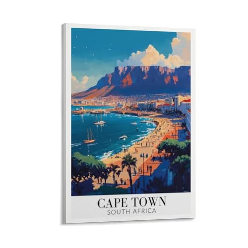 Cape Town City Travel Print Poster Canvas Wall Art Home Room Decor Framed Or Unframed Picture -1 12x18inch(30x45cm)