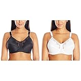 Bali Designs Women's 2 Pack Flower Underwire Bra #0180, Midnight/White, 34D