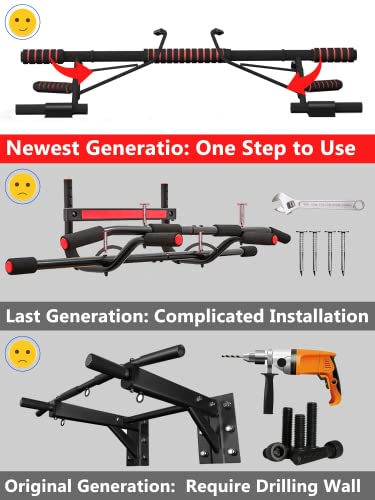 Pull Up Bar For Doorway, Folable Chin Up Bar For Home Workout Training Equipment For Men, Ergonomic Design Hand Bar #TOP1