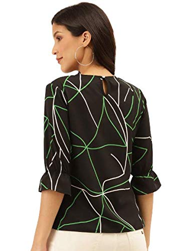 Image of Style Quotient Women Abstract Printed Polyester Smart Casual Top