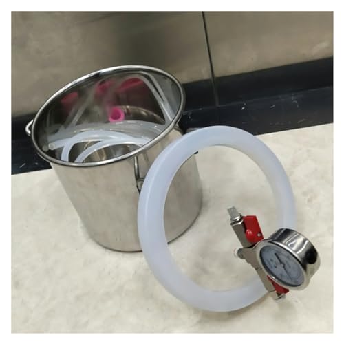 Vacuum Chamber with Acrylic Lid, 304 Stainless Steel Vacuum Pot Vacuum Degassing Chamber Kit with Hose, for Epoxy Resin Casting Silicone & Plaster Degassing ( Size : 9Gal/35L(35x35cm/13.8x13.8in) )