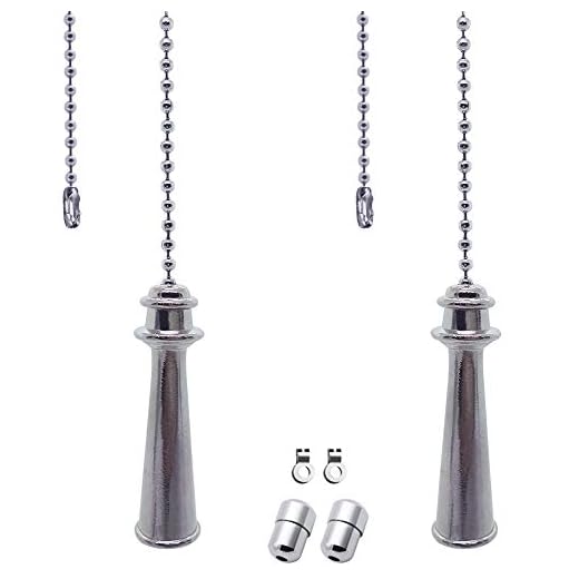 SPTwj 2 unidades de extensión de cadena con conector de cadena de acero inoxidable de 100 cm de longitud para baño, inodoro, techo, ventilador de techo, interruptor de metal para encendedor