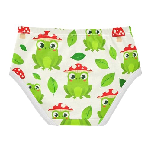 Playful Cute Green Frogs Panties for Girl Toddler Girls Underwear Cotton Funny Kids Undies Briefs 2t2