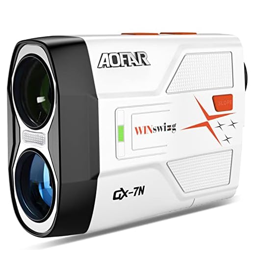 AOFAR GX-7N Telémetro de golf con escaneo continuo, pendiente y botón de interruptor de ángulo con indicador, bloqueo de bandera con pulso y escaneo para objetivo más cercano 800 yardas alta precisión