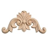 Material: Gummiholz Baogu 4 Stück Verziehrung Holzornamente Handgemacht Schnitzerei für Schrank Möbel Ecke 107x65x8mm