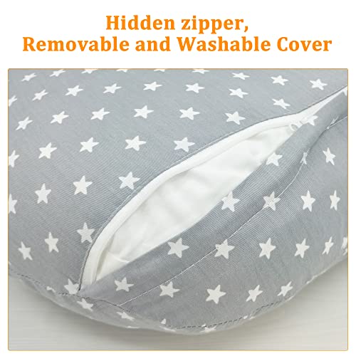 Lat Lee And Town Nursing Pillow For Breastfeeding Or Bottle Feeding Multifunctional Cotton Feeding Pillow With Removable Cover For Mom (Stars) #TOP3