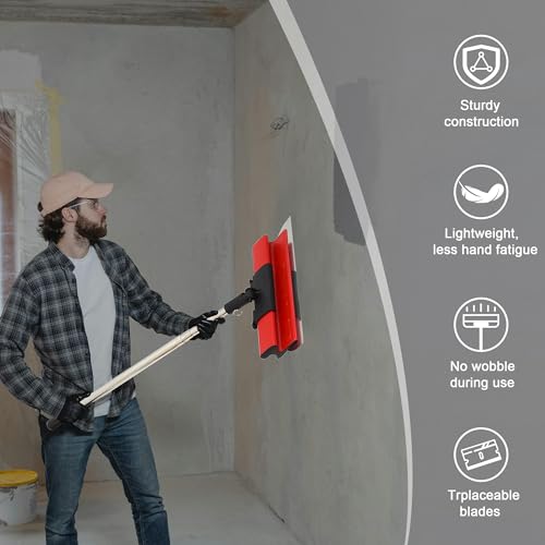 Drywall Skimming Blade Set(12/22/32in) with 35-78in Adjustable Handle, Case by OIHYA - Image 4